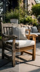 Fototapeta premium The Power of Restoration – Before and After Outdoor Furniture Transformation