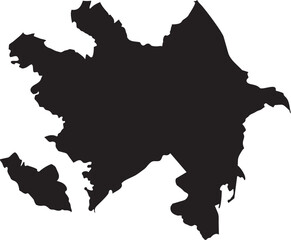 Black silhouette map of Azerbaijan a simple vector graphic for national identity travel or informational use isolated on a white background
