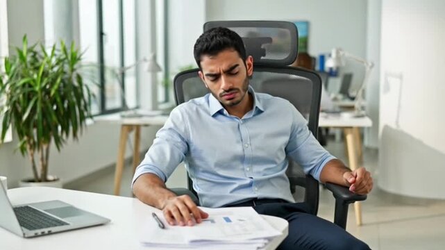 A business loss financial tension heavy workload professional burnout depression and mental health crisis. AI
