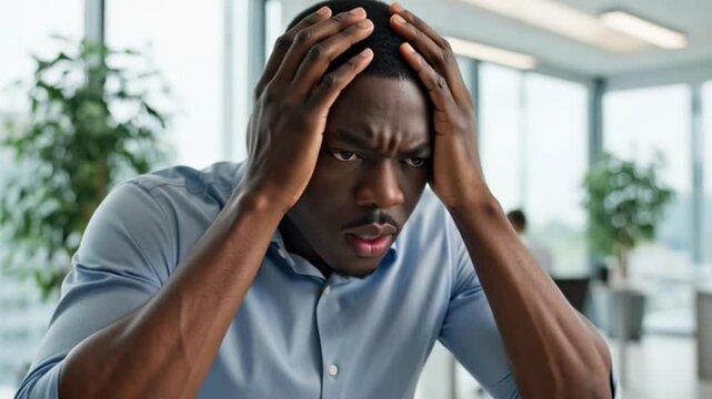 A business loss financial tension heavy workload professional burnout depression and mental health crisis. AI