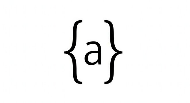 Minimalist Icon of Curly Braces for Code and Programming Design