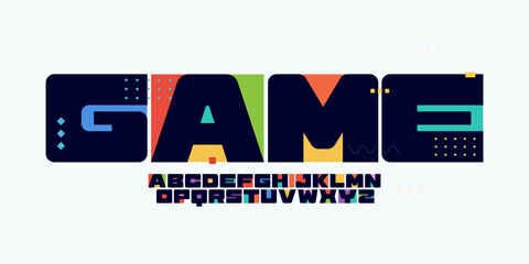 Color Font Logo Alphabet Game Bold Letter Set Modern Typography, Creative Typographic Design for Art Title Text, Colours Poster Headline, Type Symbol Logotype, Colours Fonts. Vector Typeface © artyway