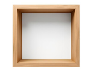 A simple wooden frame on a white background