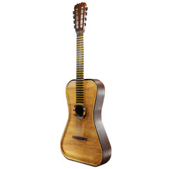 Naklejka premium Realistic 3D Render of an Acoustic Classical Guitar