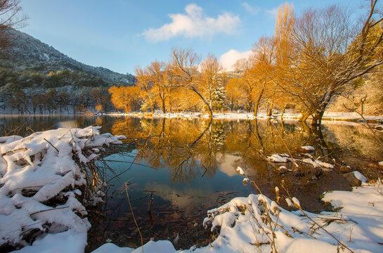 Turkey Izmir Black Lake (Karagol) winter landscape (Izmir Yamanlar)