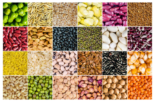 Legumes Natural Raw Mix Food Collage
