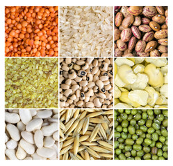 Legumes Natural Raw Mix Food Collage