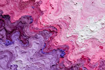 Naklejka premium Abstract Fluid Art Background with Swirling Pink Purple and White Paint Textures Ideal for Creative Design Projects or Modern Digital Compositions