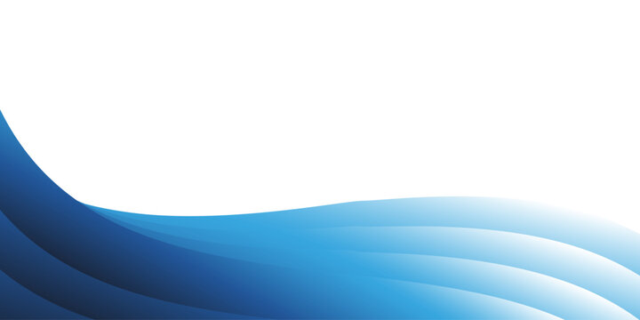 Minimal abstract background with overlapping translucent blue waves on the bottom and white copy space on the top, ideal for modern layouts, presentations, or text placement.