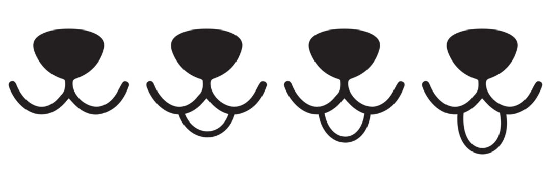 Premium Dog Nose Silhouette Icon Vector for Pet Care Brand, Veterinary Clinic Logo and Animal Product
 Design
