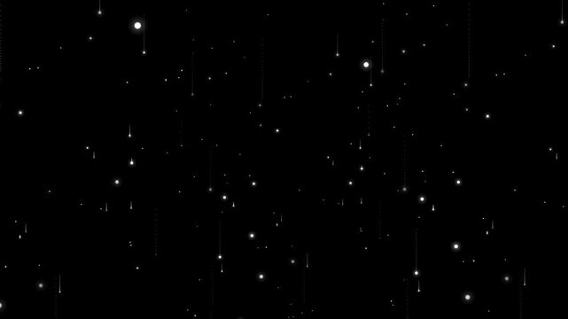 きらめく星の光の粒子の雨 Twinkling Star Light Particle Effects Falling Like Rain White