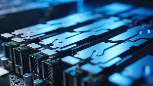 Closeup of RAM Modules in Computer.