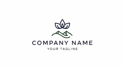 Simple Lotus Flower Logo Design Template.