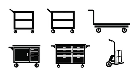 Hand truck cart trolley silhouette illustration © Pitiyage