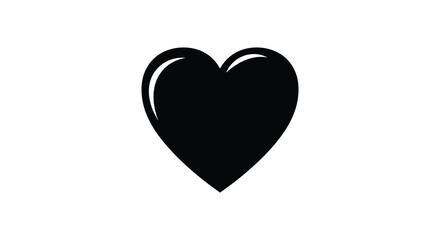 A stark black heart shape stands out against a white background creating a bold simple silhouette high quality professional detailed modern © GDSneha02