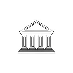 Obraz premium Classic Greek Temple with Columns and Pediment Architecture