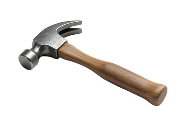 Hammer tool object, traditional metal workshop element, isolated on transparent background
