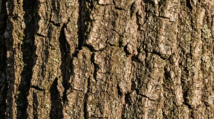 Obraz premium Extreme macro texture of tree bark surface, intricate organic patterns, natural side lighting.