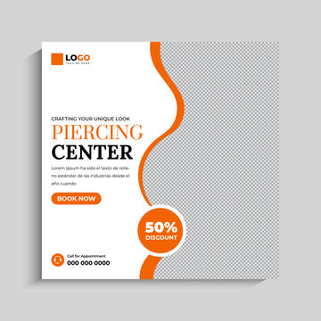 Piercing Shop Social Media Instagram Post Banner Template