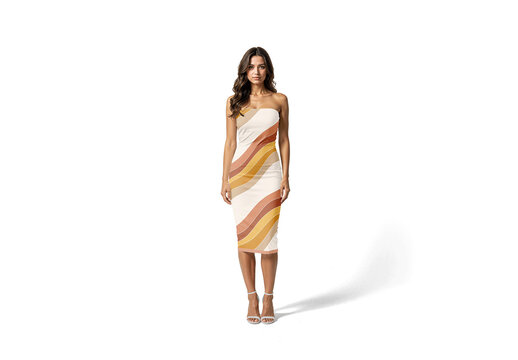 Woman Wearing Tight Dress Mockup