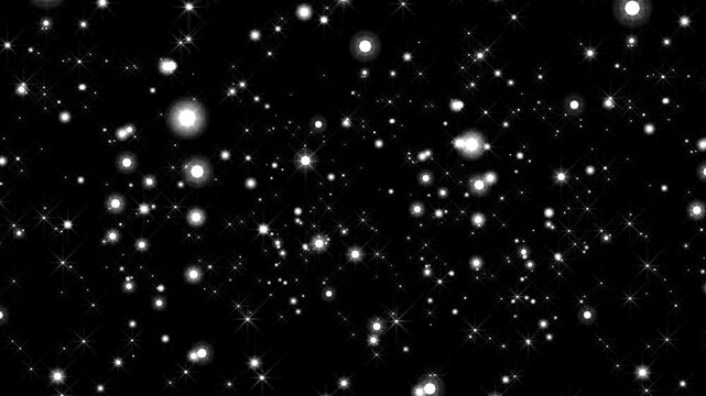 ぴかぴか輝く星の光の粒子 Twinkling, Shining Star Light Particle White
