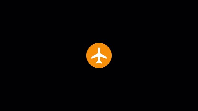Turn air plane mode on and off on smart phone animation with transparent background, Flight mode on animation with alpha channel