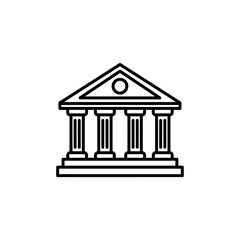 Fototapeta premium Elegant Classical Building with Columns and Pediment for Architecture and Heritage Themes
