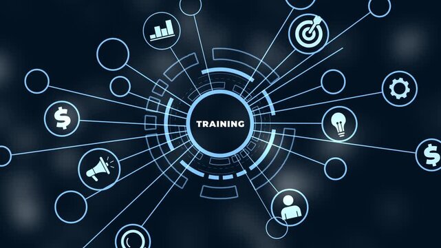 Coaching mentoring education business training development E-learning concept.