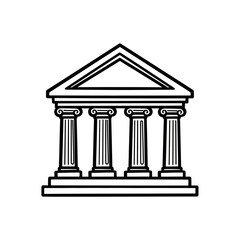 Fototapeta premium Historical Greek Architectural Building with Classic Columns and Pediment