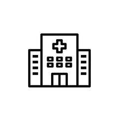 Hospital Building Icon Illustration for Healthcare and Medical Services