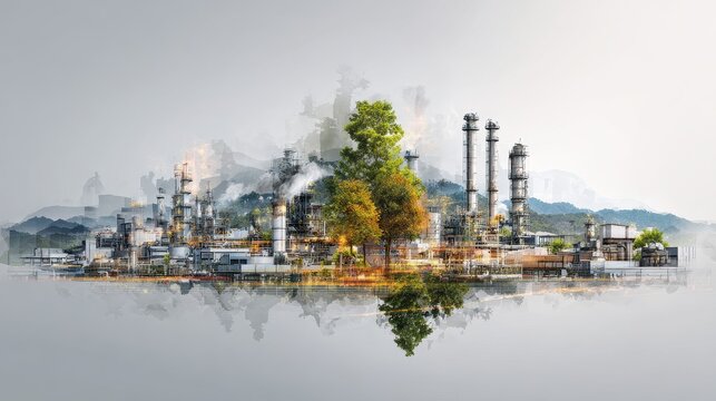 Aecarbonization industrial transformation reducing emissions while facing high transition costs concept strengths and weaknesses focus on green transition theme dynamic Manipulation factory district b
