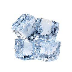 Obraz premium Crystal ice cube cluster isolated on white background