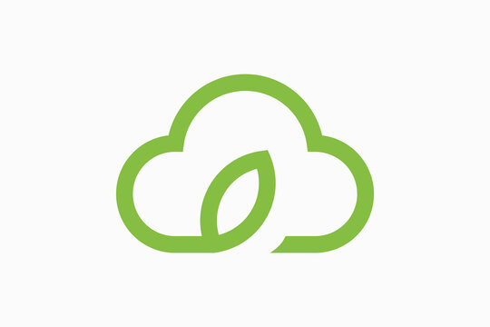 Cloud Leaf Vector Logo Premium