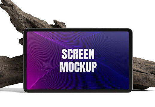 Digital Screen Organic Timber Mockup