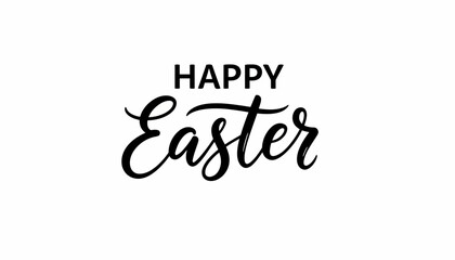 Easter celebration with Happy text on a white background illustration © dale