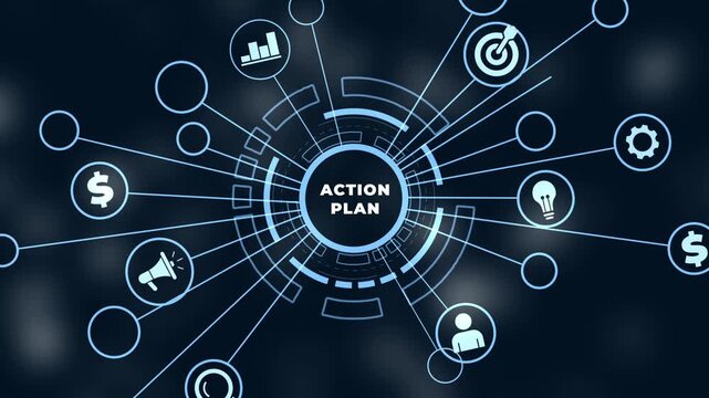 Business, Technology, Internet and network concept. Concept meaning proposed strategy or course of actions for certain time.