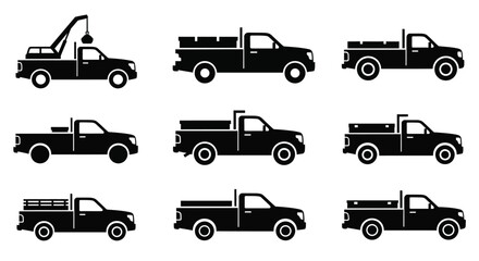 Tow truck pickup wrecker silhouette illustration © Pitiyage
