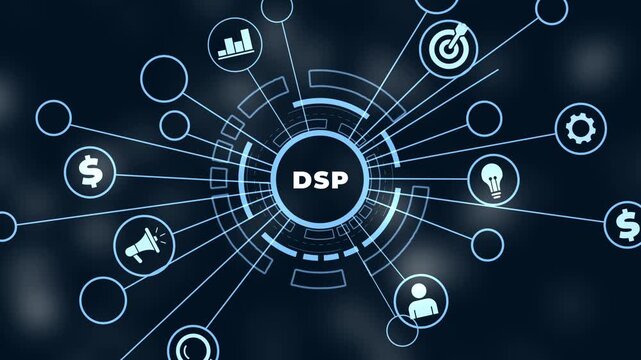 DSP - Demand Side Platform business, Technology, Internet and network concept.