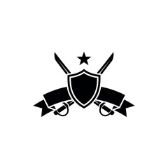 Shield and Swords Emblem with Star.