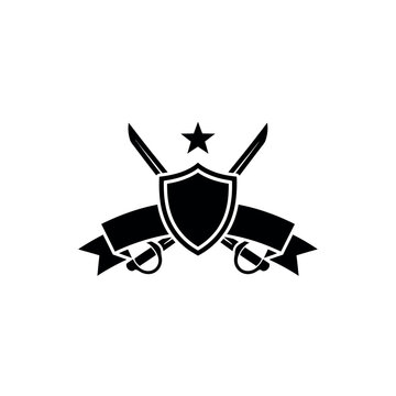 Shield and Swords Emblem with Star.