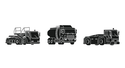 Concrete pump truck silhouette illustration © Pitiyage