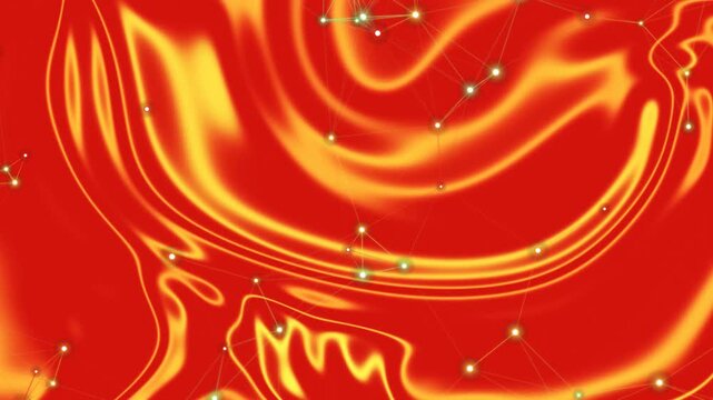 Abstract fire and red heart background with a bright magic glow and pink wave pattern for a Christmas holiday vector illustration