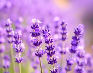 Close-up of vibrant lavender blossoms in a field