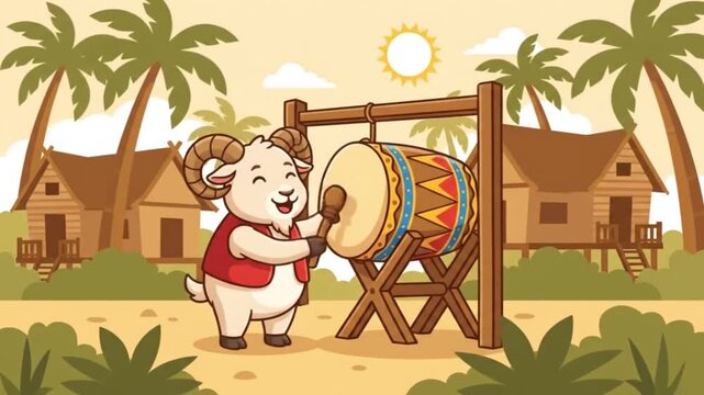 Cute Goat hitting the bedug