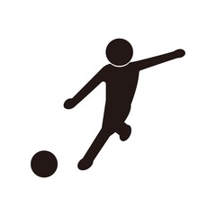 シュートするサッカー選手のシルエット © mugichocolate