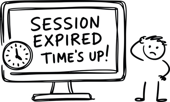Session Expired Times Up Error Message on Computer Screen
