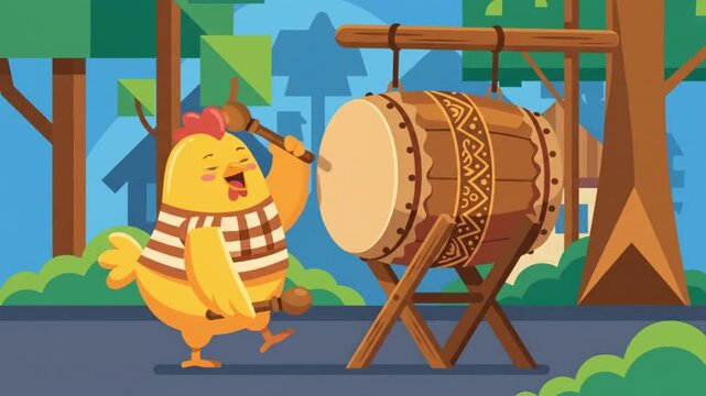 Cute Chicken hitting the bedug