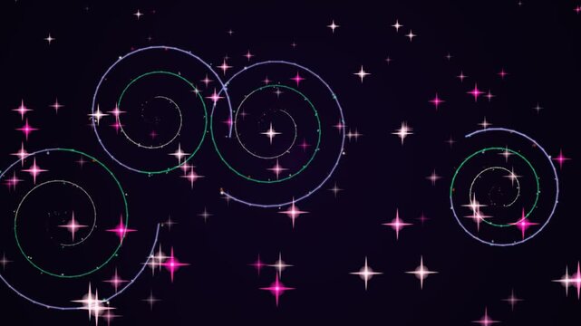 Abstract glowing neon lights create a magic Christmas star pattern in a black space background for a holiday celebration wallpaper or vector card illustration