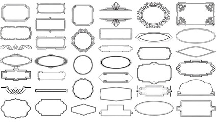 Obraz premium Collection of various ornate and simple frames and borders in different shapes and sizes