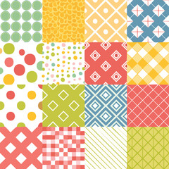 Colorful geometric pattern tile design collection